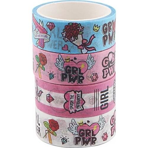 JF702 Feminism Paper Washi Tape Girl Power Masking Tapes Decorative Stickers DIY Stationery School Supplies