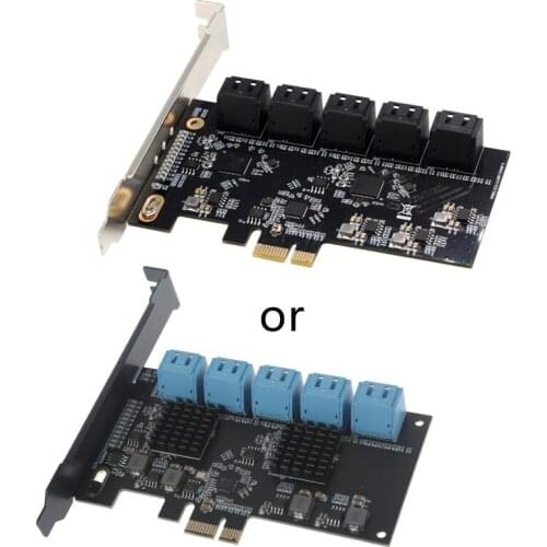 K92C Internal 10 Port Soft Raid SATA III 6GB/S Pci-E X1 Controller Card for Desktop PC Support SSD HDD w/ Low Profile Bracket