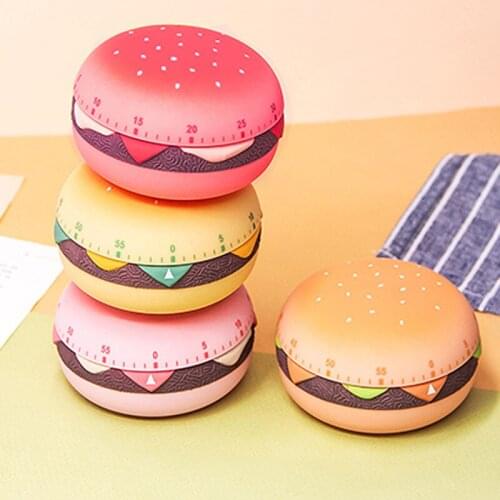 Kitchen Timer Hamburger Creative Styling Countdown Management Cooking Reminder Tool Funny Kitchen Tools ABS Mechanical Timer