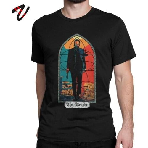 John Wick Back In Black T-Shirt Parabellum Keanu Reeves for Mens T-Shirts Baba Yaga Action Movie Tops Tees Pop Culture Tee Shirt