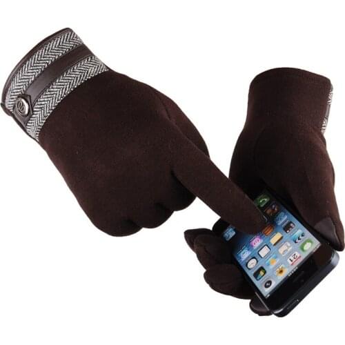 Men Cashmere Gloves Touch Screen Couple Gloves Bicycle Riding Business Casual Style Warm Winter Gloves