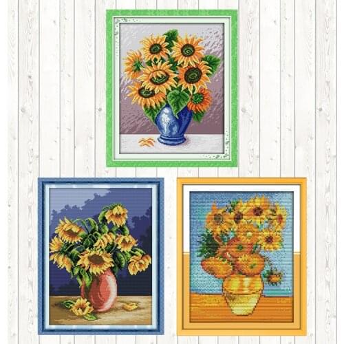 The Peony Vases Cross Stitch Kit Embroidery Chinese Style 14ct 11ct Count Print Canvas Stitch Embroidery Kit DIY Hand Needlework