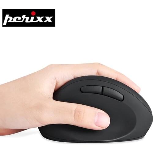 New Arrival PERIXX PERIMICE 719L Mute Left Handed Vertical Ergonomic Wireless Mouse,Small Portable and Comfortable