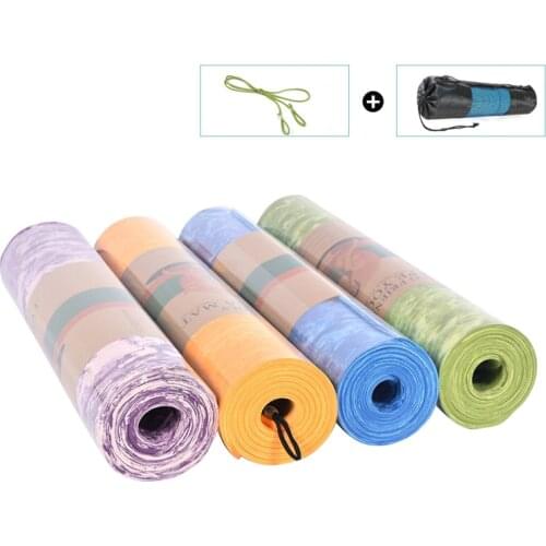 2019 New Camo Yoga Mat 6mm/8mm TPE Tasteless Eco-friendly Fitness Yoga Mat Non-Slip for Exercise, Yoga, and Pilates