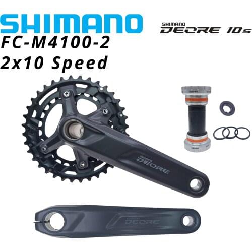 SHIMANO DEORE M4100 2x10s 2-PIECE FRONT CHAINRING CRANKSET FC-M4100-2 10 SPEED MTB mountain bike CRANKARM WITH BB52 CHAINWHEEL
