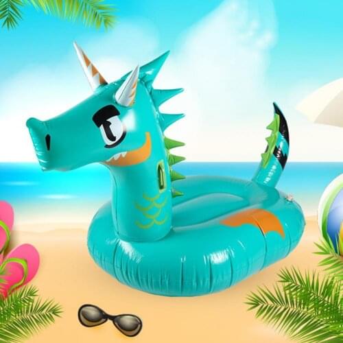 Cute Dragon Shape Thicken Inflatable Port Floating Mattress PVC Leak-proof Inflatable Hammock Practical Recliner Floating Row