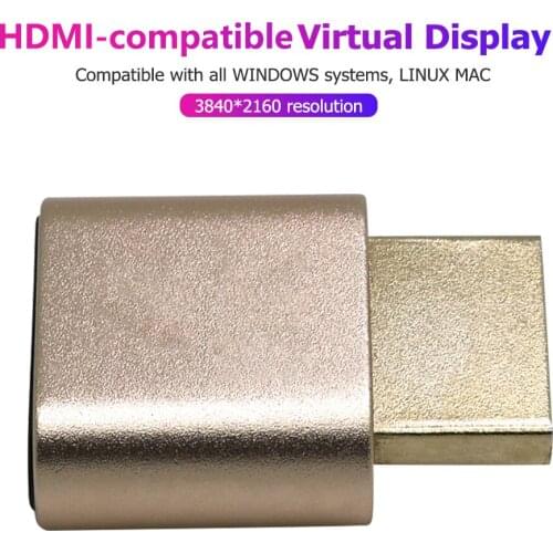 HDMI-Compatible Dummy Plug Dummy Emulator Adapter 4K 3840x2160 Display Emulator Headless Ghost for BTC ETH Miner Bitcoin Mining