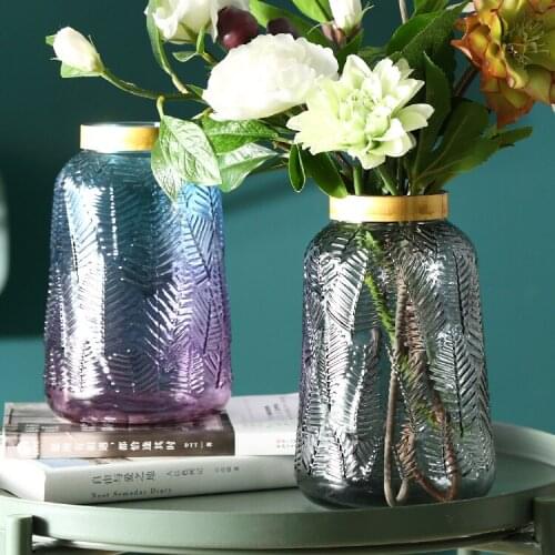 Modern Glass Vase Cylinder Nordic Style Exquisite Glamour Vase High Quality Creative Simple Vaas Groot Flower Decoration EI50VA