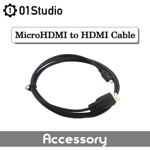 01Studio MicroHDMI to HDMI-compatible Cable 1.5m Raspberry Pi 4B 4K