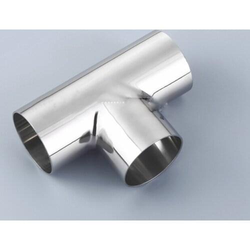 1pc 51mm 2" 2 Inch OD 304 316 Stainless Steel SS304 SS316 T Joint Polishing Sanitary Welding Pipe Fitting Tee