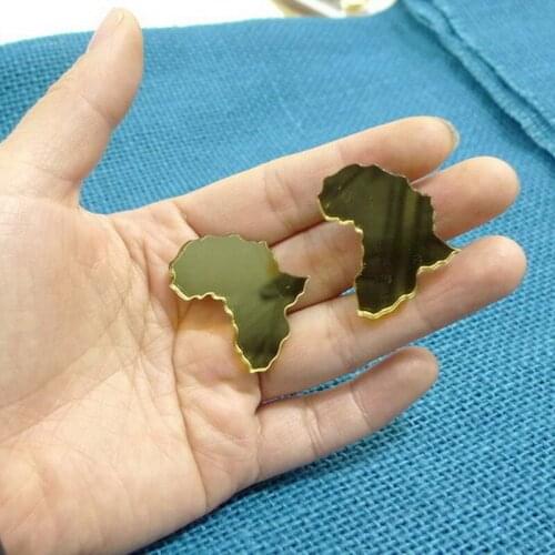 138E Hip Hop Night Club Africa Map Stylish stud earrings for women Creative Street Art Accessories