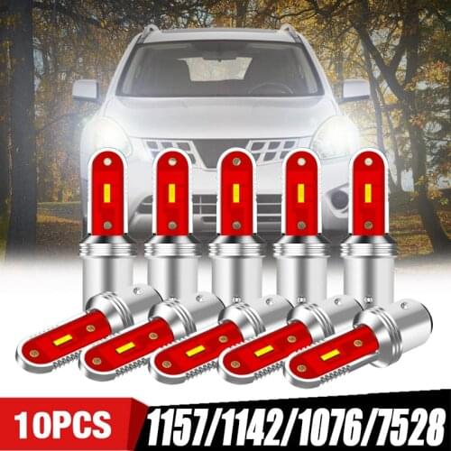 2/4/10pcs Signal Lamp Led 1157 1142 1076 7528 white LED Bulb Canbus Car DRL Turn Signal Lights 12V 24V Reverse brake tail light
