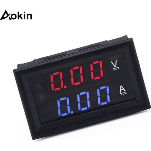 2pcs/lot 0.28"LED DC0-100V 10A Digital voltmeter Ammeter 2in1 Multimeter 12V/24V Voltage Amperage Meter Volt Amp Gauge Panel