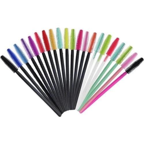 200Pcs/lot Mix Colors Eyelashes Brushes Disposable Mascara Wand Brushes Eyelash Comb Brushes Makeup Brush For Eyelash Extension