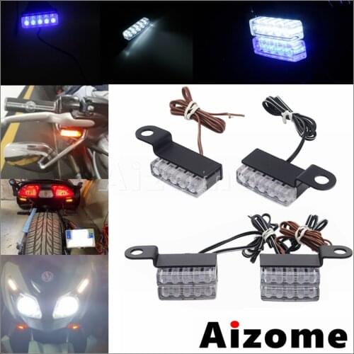 2x Motorcycle Signal Lamp Indicators Twin Mini LED Turn Signal Tail Light Handlebar Blinker For Harley Cafe Racer Street Bikes