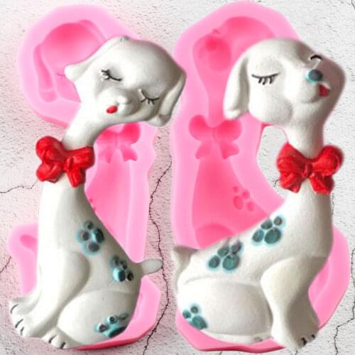 3D Cute Dog Silicone Mold Fondant Cake Decorating Tools DIY Handmade Soap Molds Candy Polymer Clay Chocolate Gumpaste Moulds
