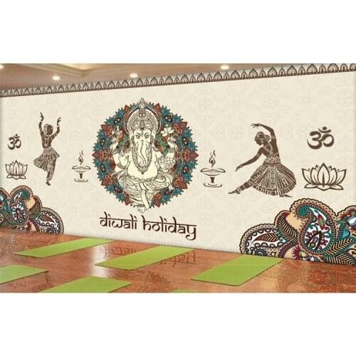 3d retro Chinese Indian Yoga Buddha wallpaper wallpaper restaurant restaurant food custom theme wallpaper
