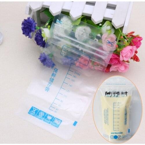 5Pcs 250ML Pre-sterilised BPA Free Baby Breast Milk Bags Transparent with Zipper Seal