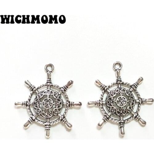 New Fashion 5 Pieces Zinc Alloy Particular Nautical Sea Rudder Charms Pendants Diy Necklace Jewelry Accessories PJ317