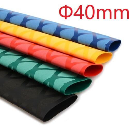 15PCS x 1 Meter Dia 50mm Non Slip Heat Shrink Tube Anti-slip Fishing Rod Wrap Insulated Protect Waterproof Cover
