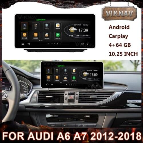 10.25 Inch Car Radio Multimedia Player For AUDI A6 A7 2012-2018 Android Stereo Receiver GPS Navigation HD Screen Tape Recorder