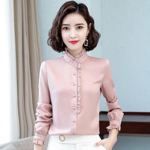 Blouse Women Chiffon Shirt Womens Long-Sleeved Autumn Winter Western Collar Shirt Top Blusas Mujer De Moda