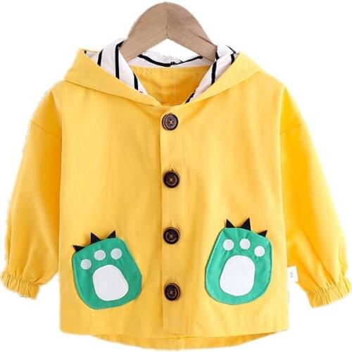 New Spring Autumn Baby Boys Girls Clothes Children Cotton Cartoon Hooded Jacket Toddler Fashion Costume Infant Kids Sportswear