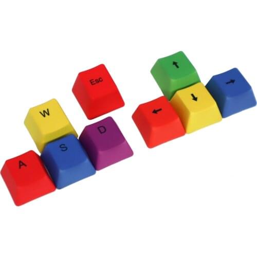 Pbt Keycaps Thermal Dye Sublimation Direction Buttons Wsad Up Down Left And Right Rainbow-colored Keyboard Keycaps #G