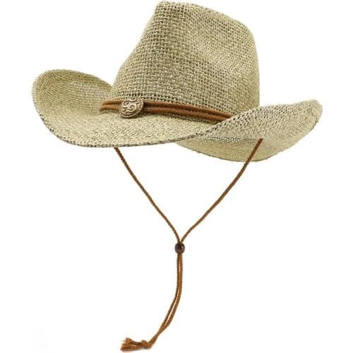 Western Cowboy Straw Hats Outdoor Beach Hats Sun Visor