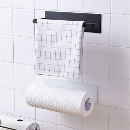 Perforated Kitchen Self-adhesive Accessories Under Cabinet Perforated Paper Roll Rack Towel Holder Tissue Rack Bathroom Toilet