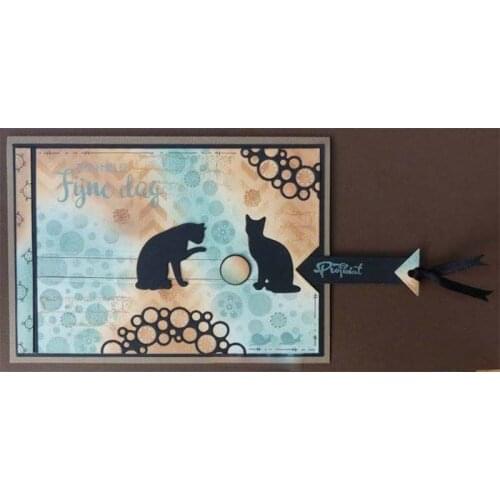 Six Cats Kitty Shape Metal Cutting Dies Stencil Scrapbook Album Embossing For Gift Card Making Handcrafts Decor