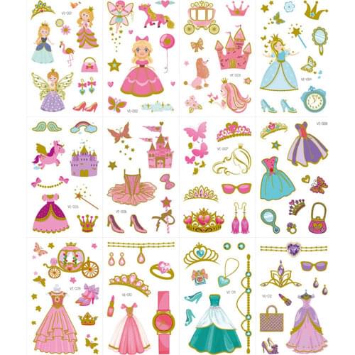 Cartoon Temporary Tattoo Sticker Children Waterproof Bronzing Body Fake Tatoo for Kids Cute Tattoo