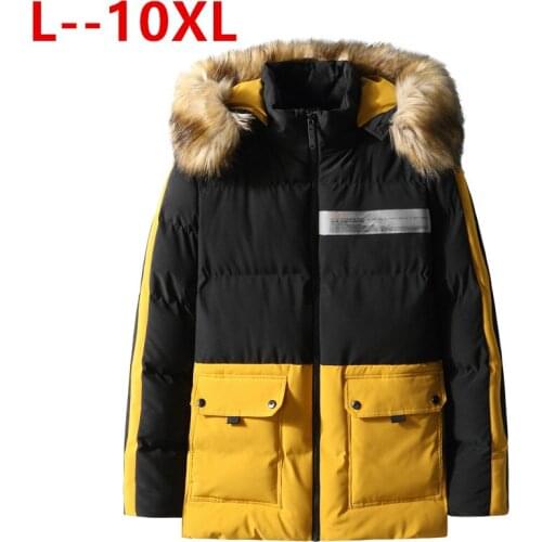 6XL Plus 10XL New 8XL Winter Jacket -15 Degree Thicken Warm Men Parkas Hooded Fleece Mans Jackets Outwear Cotton Coat Parka