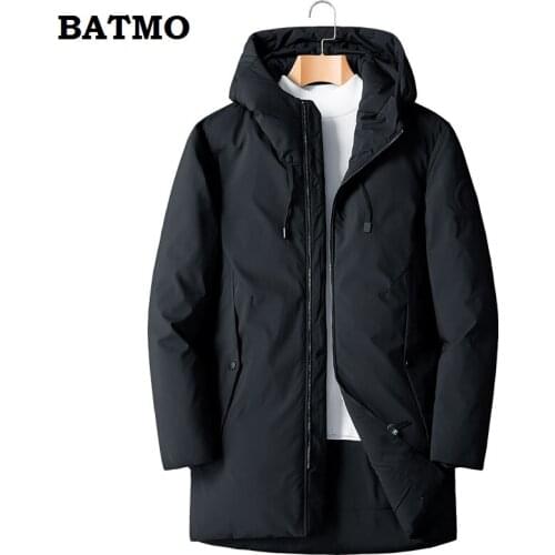BATMO 2018 new arrival winter high quality 90% white duck down hooded jackets men ,mens warm hooded parkas men size L-8XL MY165