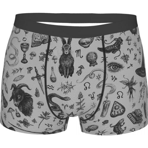 Goth 1980s Subculture Rock Romance Salem Witch Underpants Homme Panties Mens Underwear Comfortable Shorts Boxer Briefs