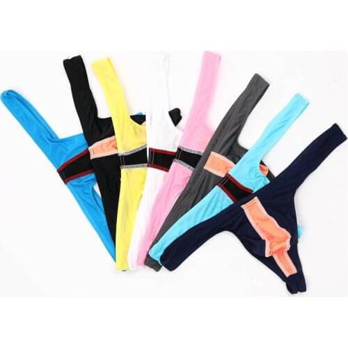 Mens Underwear 8pcs/lot Wholesale Briefs Ultra Thin Patchwork Underwear Lingerie Sexy Penis Pouch Thongs Panties Males Cuecas