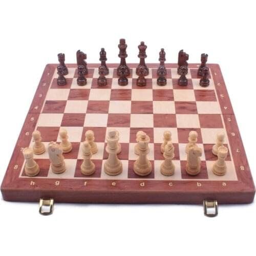 Walnut Chess Set 15'' x 15'' with Felted Game Board Interior for Storage Chess Game for Child & Adult