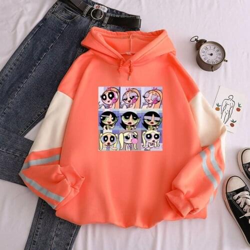 2020 New Fashion Teen Power Girls Thick Loose Women Hoodies Warm Harajuku Contrast Color Sudadera Mujer Hoodies pullovers