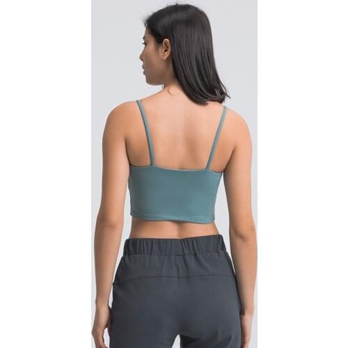 NWT 2021 Yoga Shirt V Neck Tank Yoga Gym Tank TopsInside Bra Women Padded Push Up Loose Fit Soft Workout Fitness Vest Cop Top