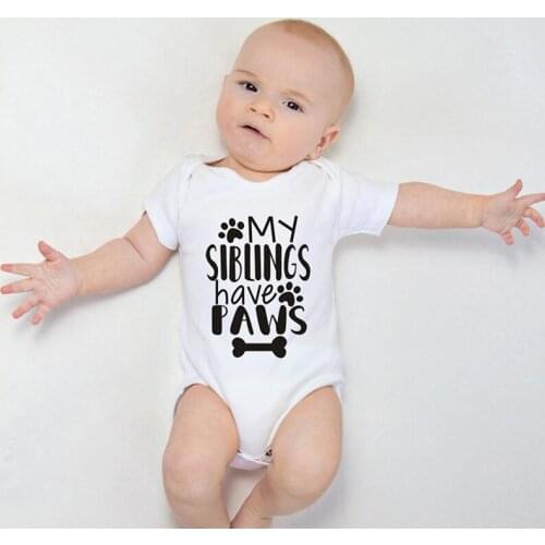 Newborn Baby Bodysuit Summer Clothes Boys Girls Jumpsuit Letter Short Sleeve Cotton Clothes Infant Outfits 0-24M For Kids Gifts