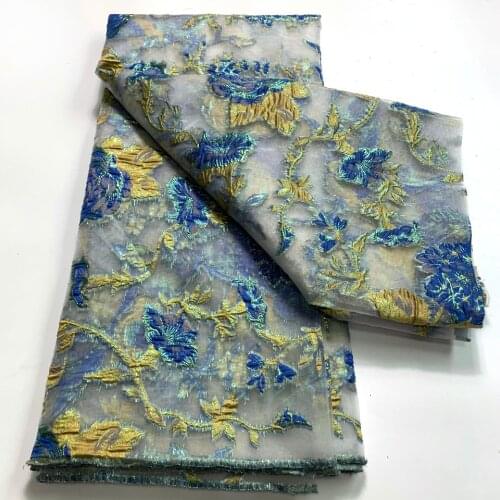 Brocade African Lace Fabric 2021 High Quality Jacquard French Lace Fabric Embroidered Nigerian Mesh Lace For Dress VH49631