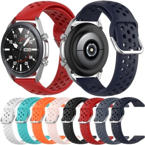 22mm Silicone Straps For Samsung Galaxy Watch 3 45mm Soft Sports 20mm Bracelet Wrist Band Correa For Samsung Galaxy Watch3 41mm