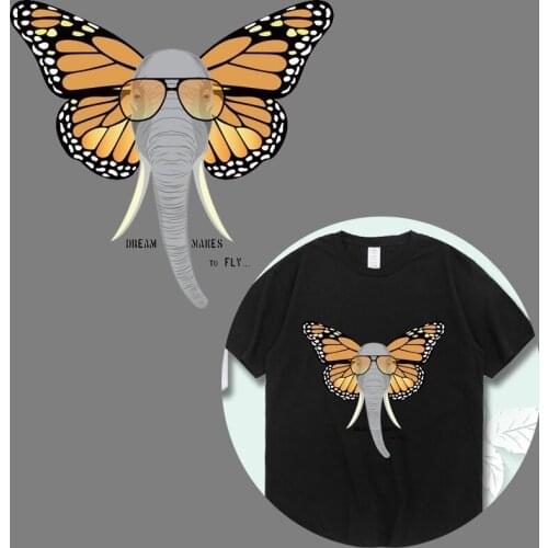 Thermal Iron On Transfers For Clothing Flower Butterfly Elephant Patch Vinyl Heat Transfer Iron On Patches For Clothes Stickers