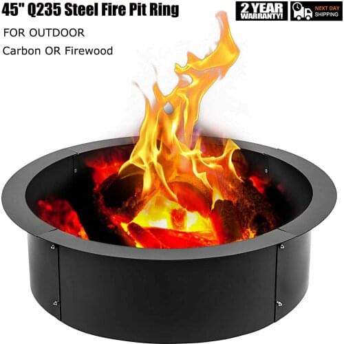 VEVOR 45x39" Fire Pit Ring Liner Steel Round in Black Camp Sites Fireplace Parts