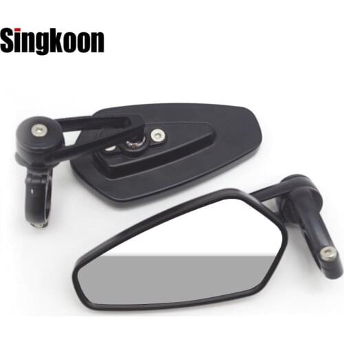 7/8" Universal Motorcycle Rear View Mirror Black Handle Bar End Side RearView Mirrors FOR hyosung suzuki intruder m109r cb190r