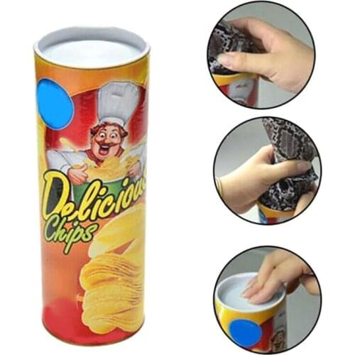 1 Pcs Funny Tricky Toy Potato Chips Bucket Snake Prank Props Magic Funny Toys Gift For April Fool Day Halloween Party Decoration