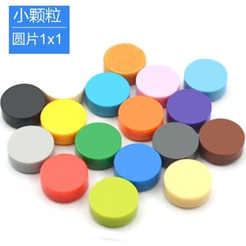 100g Bulk Parts 1x1 Smooth Flat Round Bricks Building Blocks Plastic MOC Figures Model Assemble Educational Toys for Kids 98138