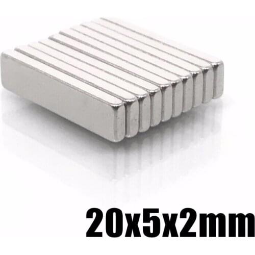 20-1000Pcs 20x5x2 mm Super Powerful Small Neodymium Magnet Block Permanent N35 NdFeB Strong Cuboid Magnetic Magnets 20*5*2mm