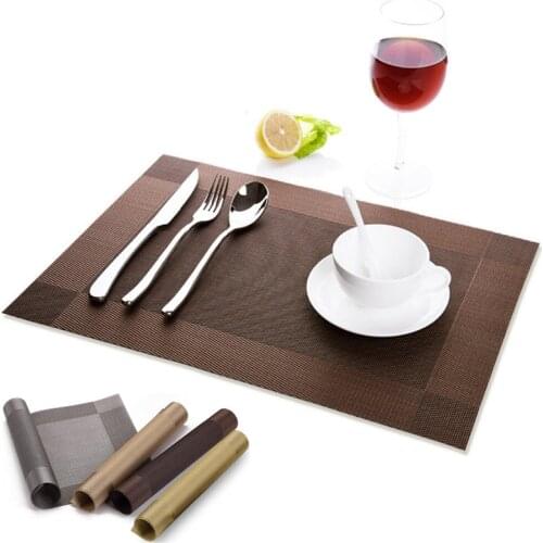 4PCS/Lot PVC Placemat Individual Table Slip-resistant Mat Waterproof Kitchen Dining Table Hot Pad Washable Decorative Placements