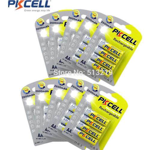 40 Pieces 10Pack Ni-MH AA 2600mAh 1.2V Rechargeable Battery for Camera Flashlight Toy